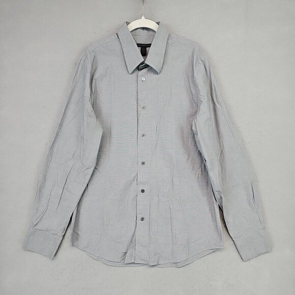 Express Other - EXPRESS Modern Fit Dress Shirt Mens Size L Gray Woven Stretch Cotton Business